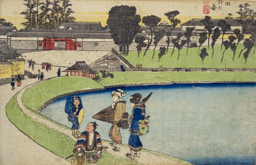 江戸城周辺の桜田外を描いた錦絵